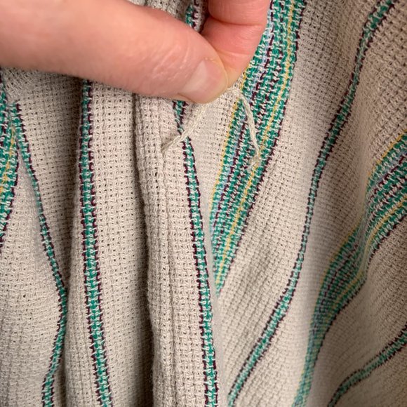 Zara Woman Cotton The Beth Rustic Kimono Jacket Striped Pockets Tie Belt Size S - Picture 14 of 16